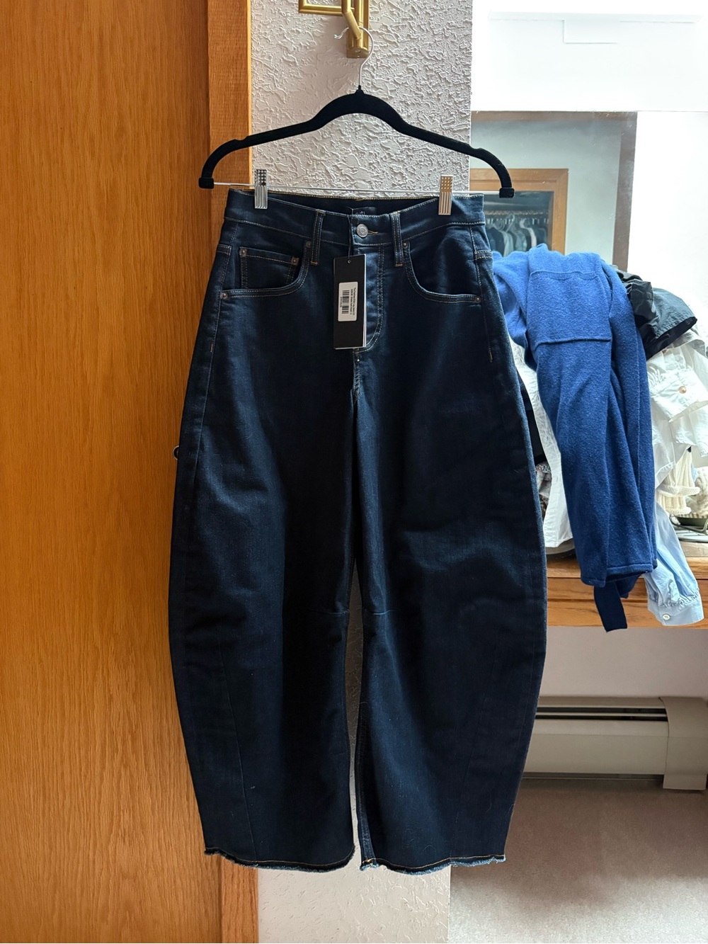 Women's Dark Blue High-Rise Wide-Leg Jeans